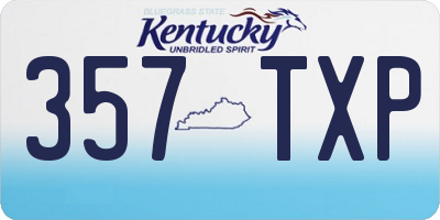 KY license plate 357TXP