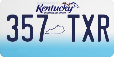 KY license plate 357TXR
