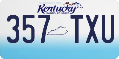 KY license plate 357TXU