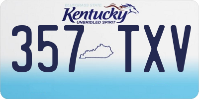 KY license plate 357TXV