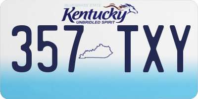 KY license plate 357TXY