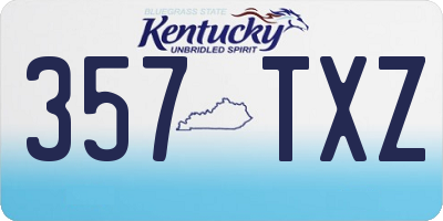 KY license plate 357TXZ