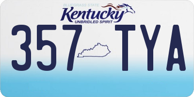 KY license plate 357TYA
