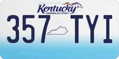 KY license plate 357TYI