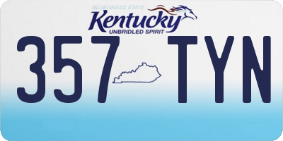 KY license plate 357TYN