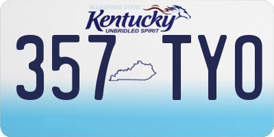 KY license plate 357TYO