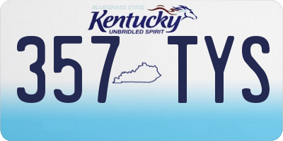 KY license plate 357TYS