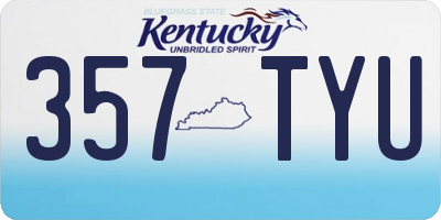KY license plate 357TYU