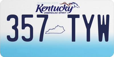 KY license plate 357TYW