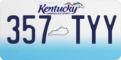 KY license plate 357TYY