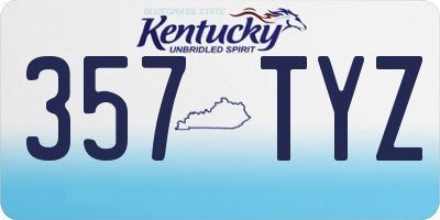 KY license plate 357TYZ