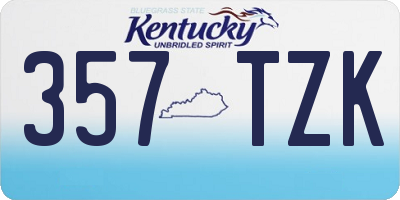 KY license plate 357TZK