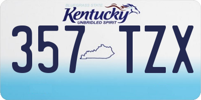 KY license plate 357TZX