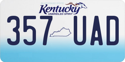 KY license plate 357UAD