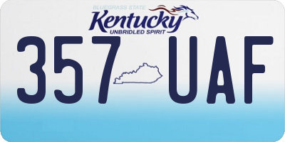 KY license plate 357UAF