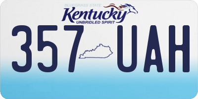 KY license plate 357UAH