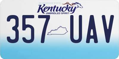 KY license plate 357UAV
