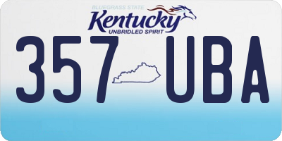 KY license plate 357UBA