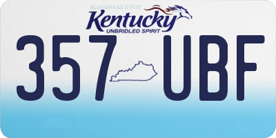 KY license plate 357UBF