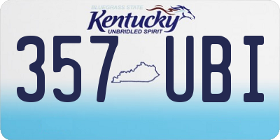 KY license plate 357UBI