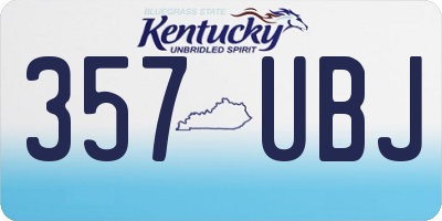 KY license plate 357UBJ
