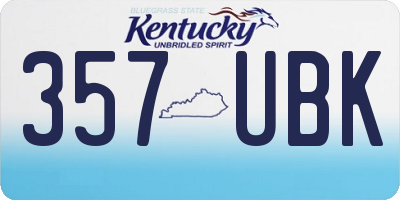KY license plate 357UBK