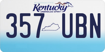 KY license plate 357UBN