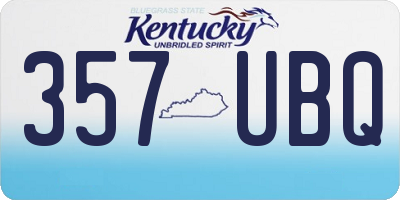 KY license plate 357UBQ