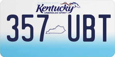 KY license plate 357UBT