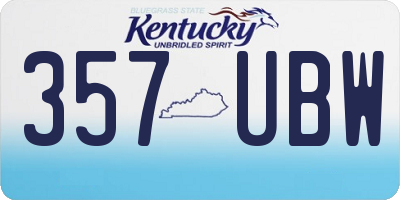 KY license plate 357UBW