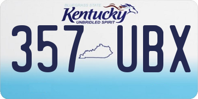 KY license plate 357UBX