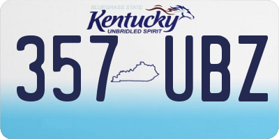 KY license plate 357UBZ