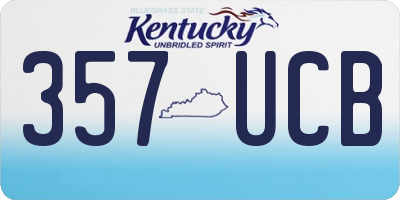 KY license plate 357UCB