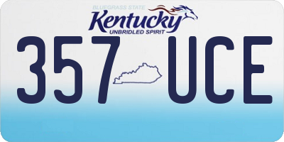 KY license plate 357UCE