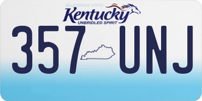 KY license plate 357UNJ