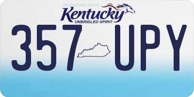KY license plate 357UPY