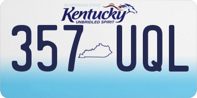 KY license plate 357UQL