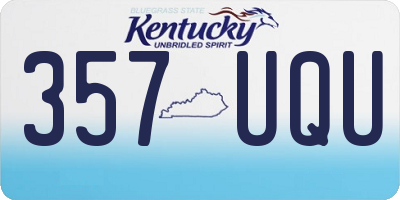 KY license plate 357UQU
