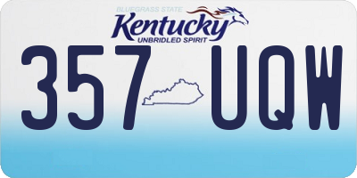 KY license plate 357UQW