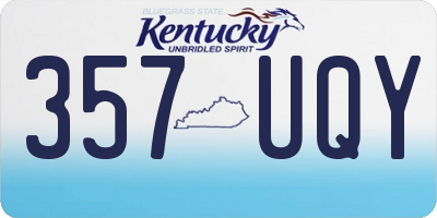 KY license plate 357UQY
