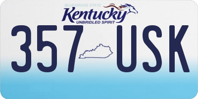 KY license plate 357USK