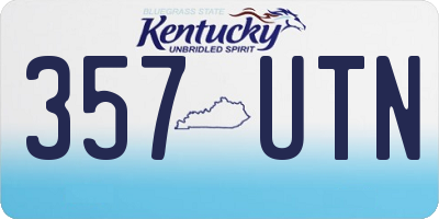 KY license plate 357UTN
