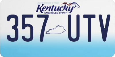 KY license plate 357UTV