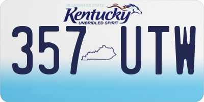 KY license plate 357UTW