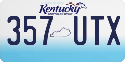 KY license plate 357UTX