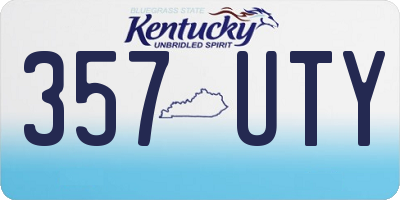 KY license plate 357UTY