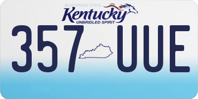 KY license plate 357UUE