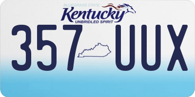 KY license plate 357UUX