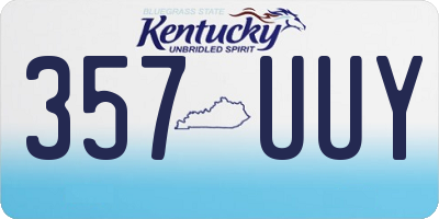 KY license plate 357UUY