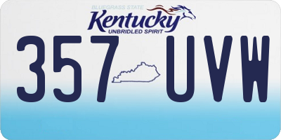 KY license plate 357UVW